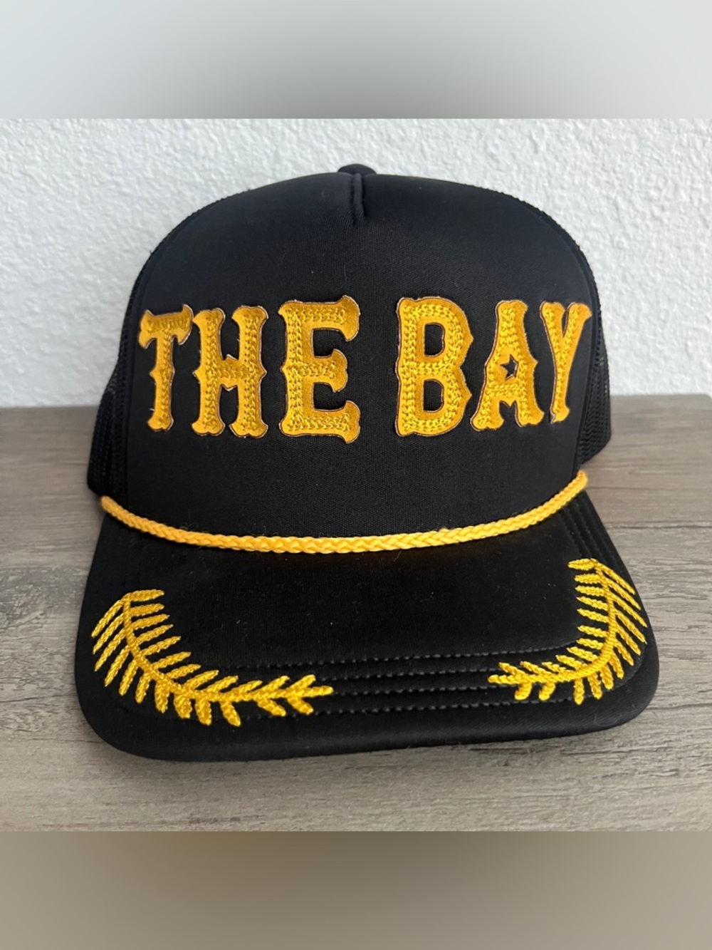 Local Crowns THE BAY Black Foam Mesh Adjustable Trucker Hat Cap